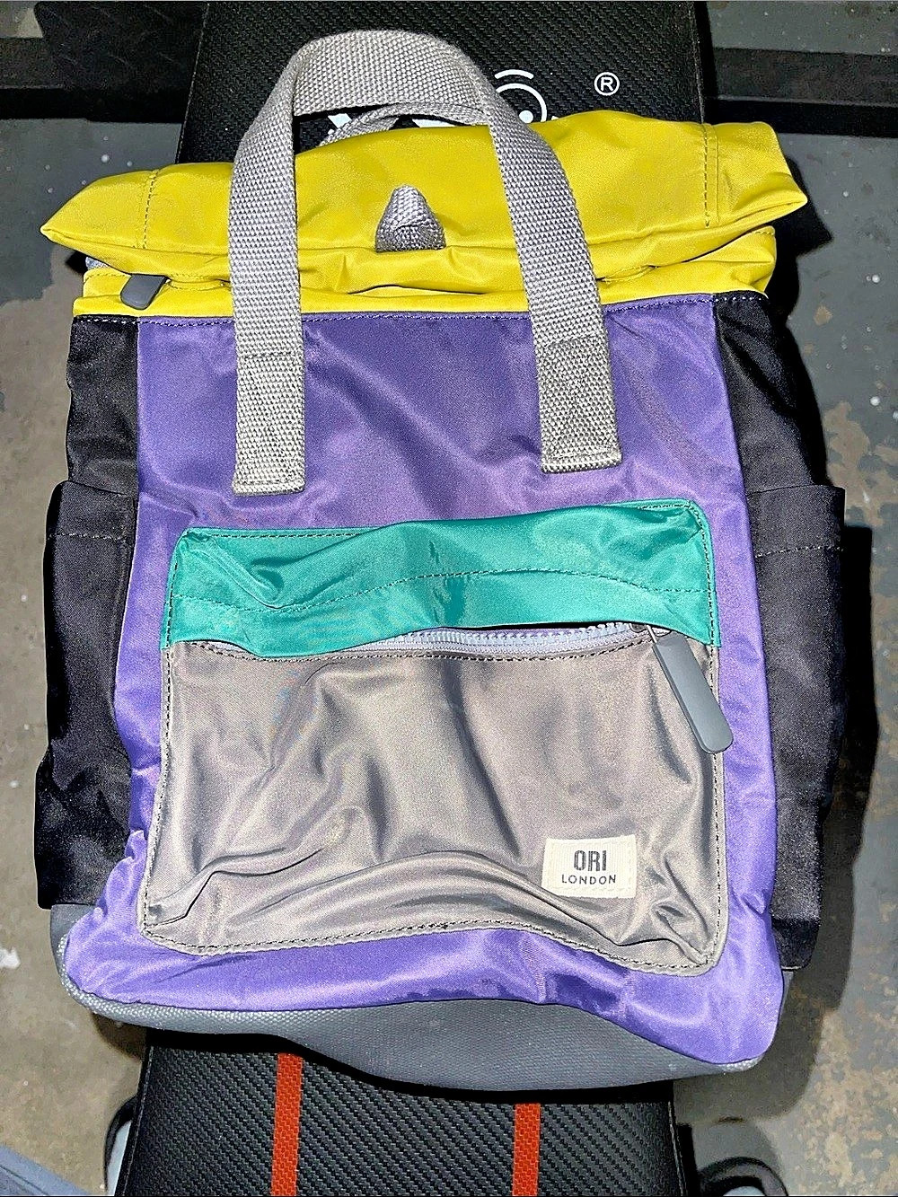 ORI London Bantry B Recycled Nylon Backpack Purple & Yellow